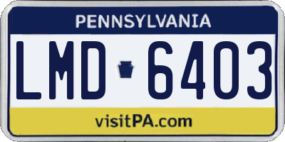 PA license plate LMD6403