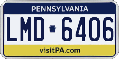 PA license plate LMD6406