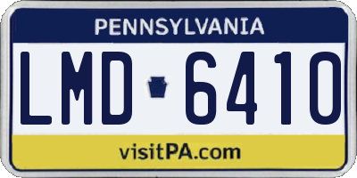 PA license plate LMD6410