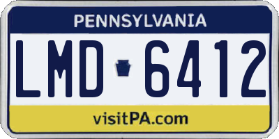 PA license plate LMD6412