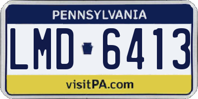 PA license plate LMD6413
