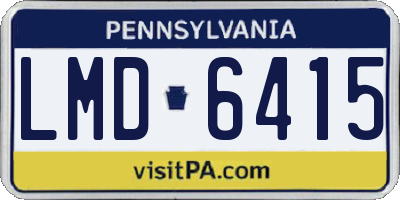 PA license plate LMD6415