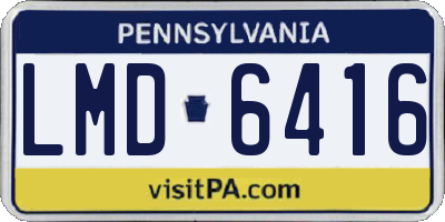 PA license plate LMD6416