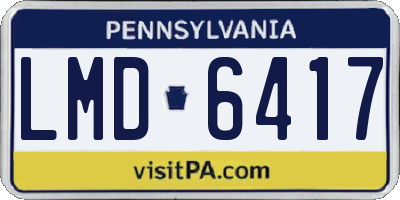 PA license plate LMD6417