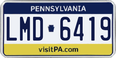 PA license plate LMD6419