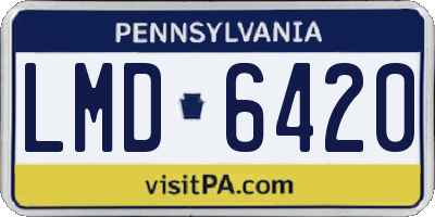 PA license plate LMD6420