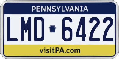 PA license plate LMD6422