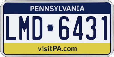 PA license plate LMD6431
