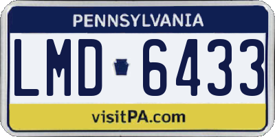 PA license plate LMD6433