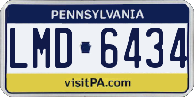 PA license plate LMD6434