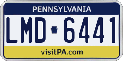 PA license plate LMD6441