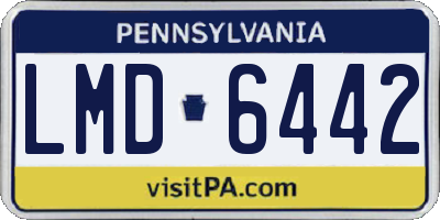 PA license plate LMD6442