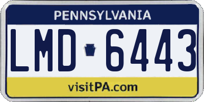 PA license plate LMD6443