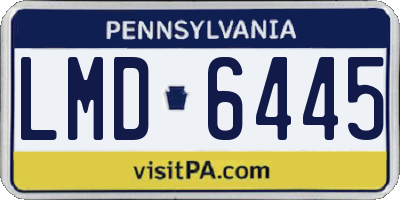 PA license plate LMD6445