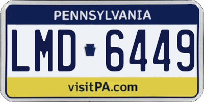 PA license plate LMD6449