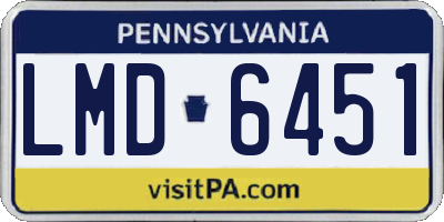 PA license plate LMD6451