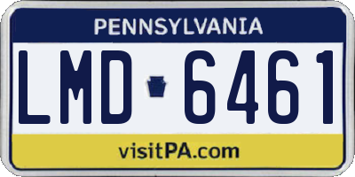 PA license plate LMD6461