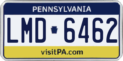 PA license plate LMD6462