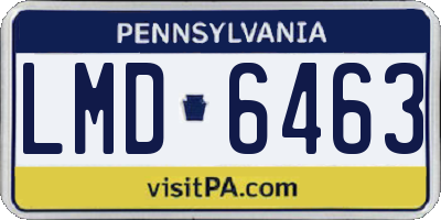 PA license plate LMD6463