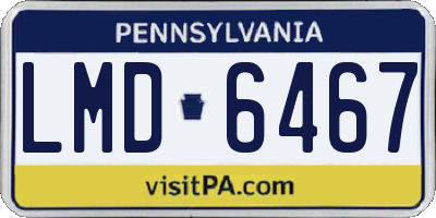 PA license plate LMD6467
