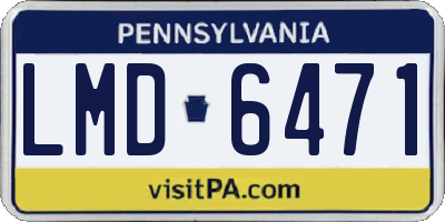 PA license plate LMD6471