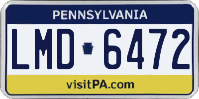 PA license plate LMD6472