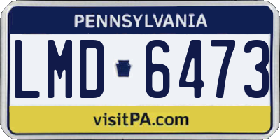 PA license plate LMD6473