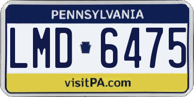PA license plate LMD6475