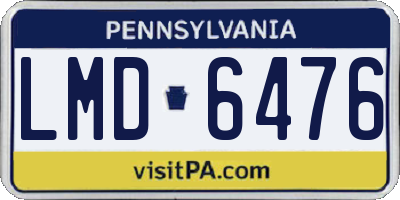 PA license plate LMD6476
