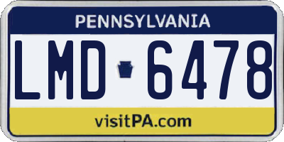 PA license plate LMD6478