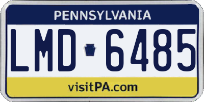 PA license plate LMD6485