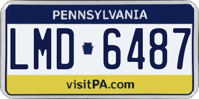 PA license plate LMD6487