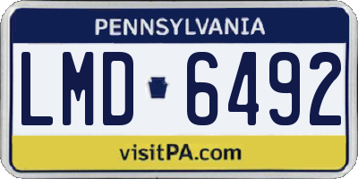 PA license plate LMD6492