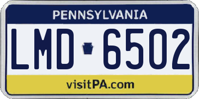 PA license plate LMD6502
