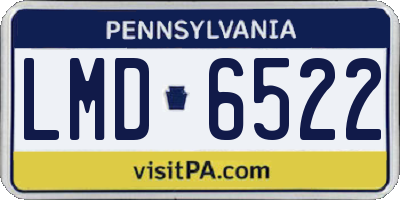 PA license plate LMD6522