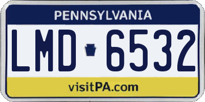 PA license plate LMD6532