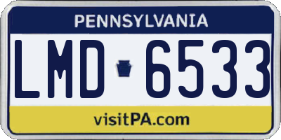 PA license plate LMD6533