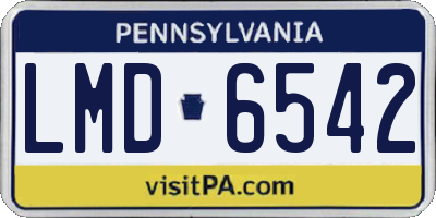PA license plate LMD6542