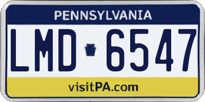 PA license plate LMD6547