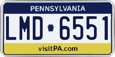 PA license plate LMD6551