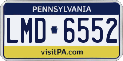 PA license plate LMD6552