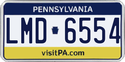 PA license plate LMD6554