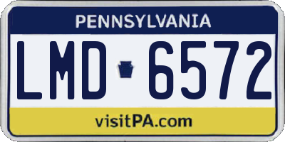 PA license plate LMD6572