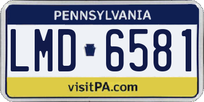 PA license plate LMD6581