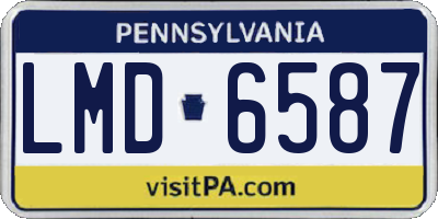 PA license plate LMD6587