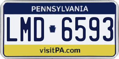 PA license plate LMD6593