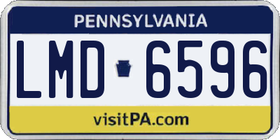 PA license plate LMD6596