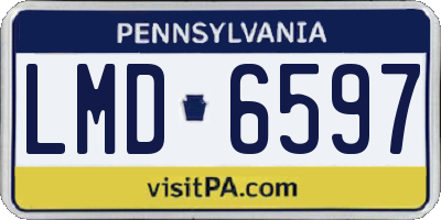 PA license plate LMD6597