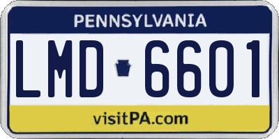 PA license plate LMD6601