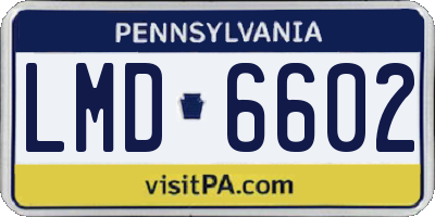 PA license plate LMD6602